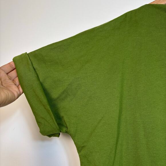 Banana Republic Cotton Roll Cuff T Shirt size XL Boat Neck Forest Green Relaxed - Picture 4 of 9